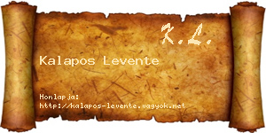 Kalapos Levente névjegykártya